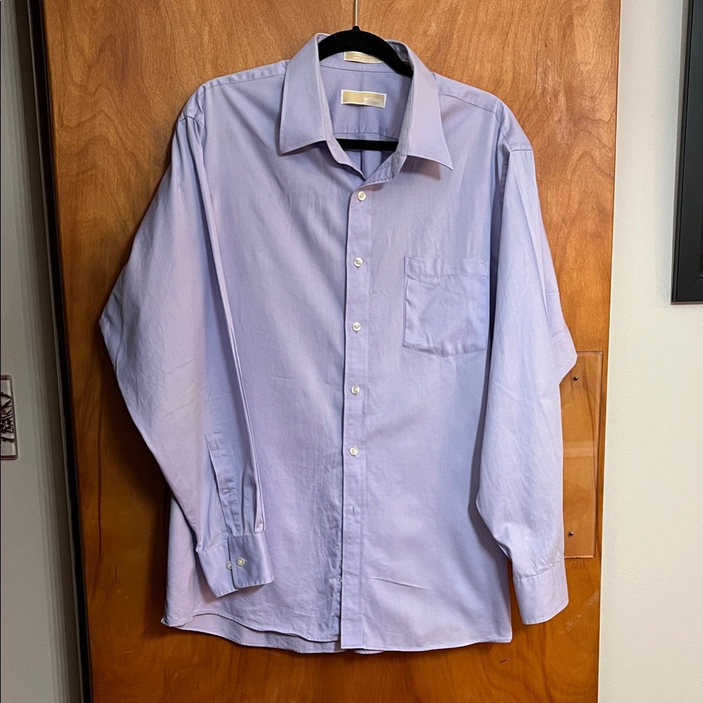 MICHAEL Michael Kors Light Purple Dress Shirt Button Front Collard Long Sleeve